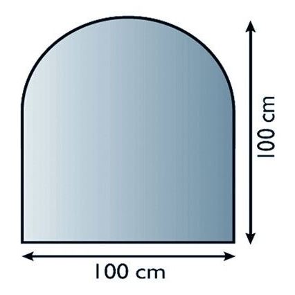 Lasi takan alle 1000x1000x6 mm puolikaari