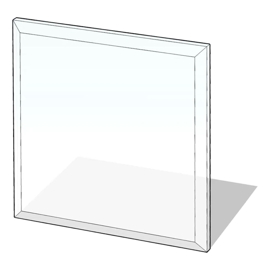 Lasi takan alle 1000x1000x8 mm neliö