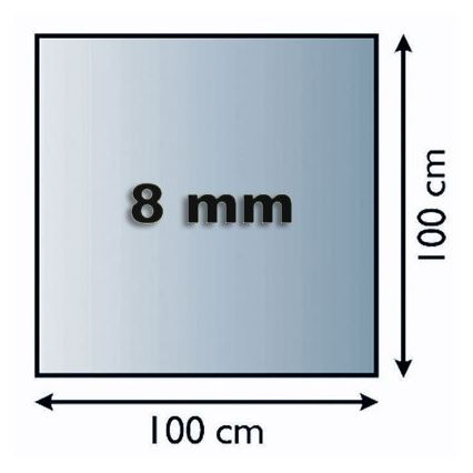 Lasi takan alle 1000x1000x8 mm neliö
