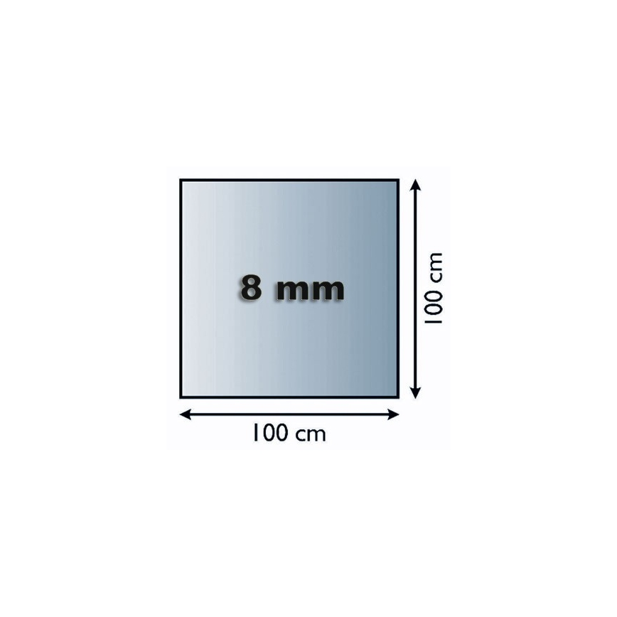Lasi takan alle 1000x1000x8 mm neliö