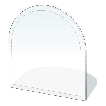 Lasi takan alle 1000x1000x8 mm puolikaari