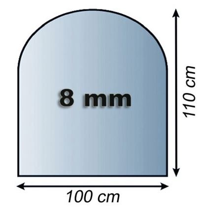 Lasi takan alle 1100x1000x8 mm puolikaari