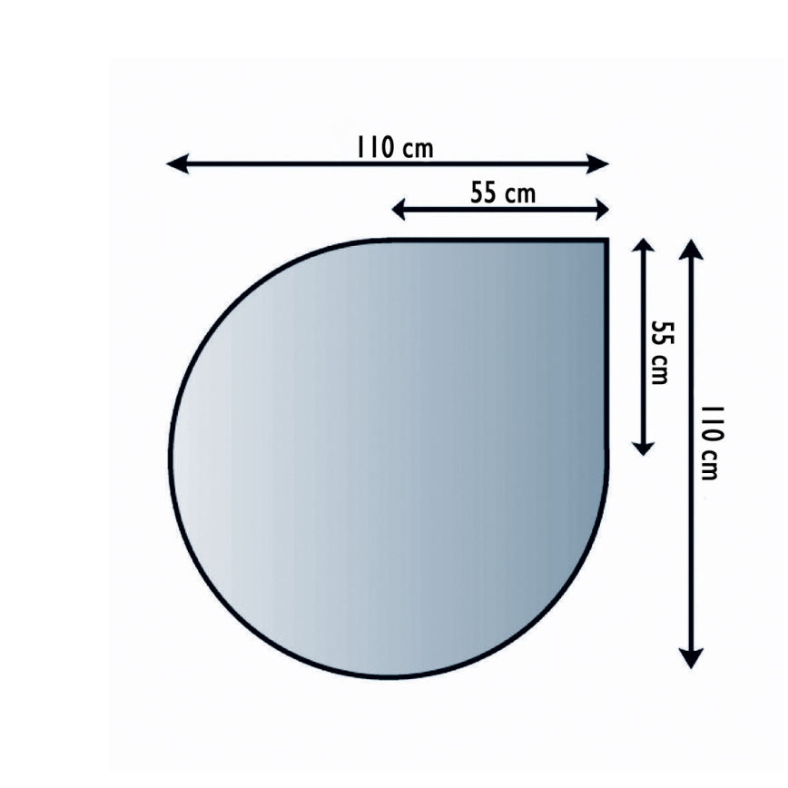 Lasi takan alle 1100x1100x6 mm repeämä