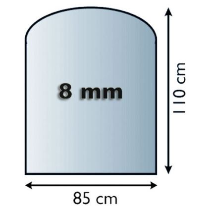 Lasi takan alle 1100x850x8 mm puolikaari