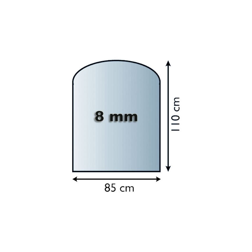 Lasi takan alle 1100x850x8 mm puolikaari