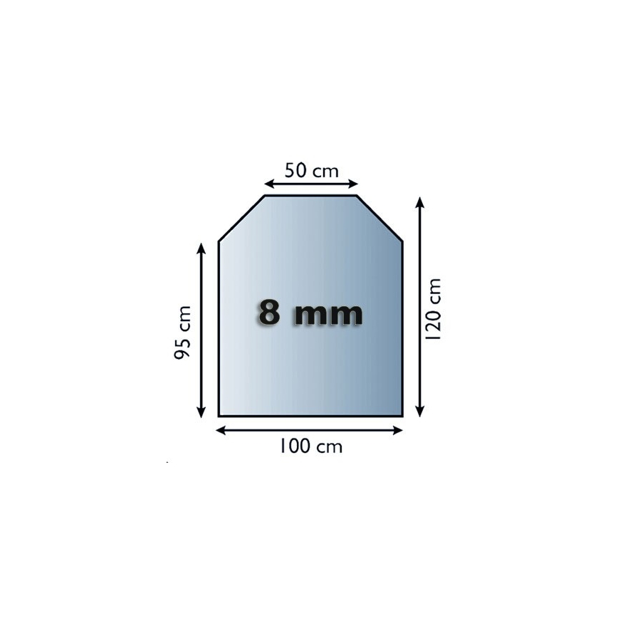 Lasi takan alle 1200x1000x8 mm