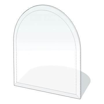 Lasi takan alle 1200x1000x8 mm puolikaari