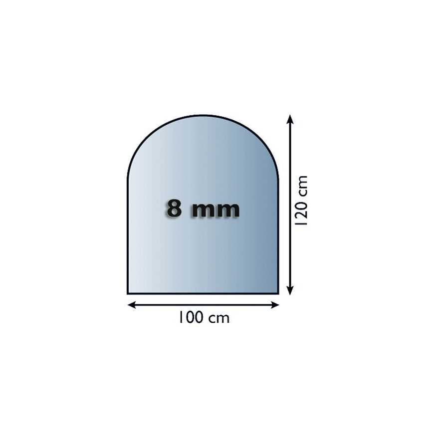 Lasi takan alle 1200x1000x8 mm puolikaari