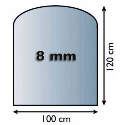 Lasi takan alle 1200x1000x8 mm puolikaari