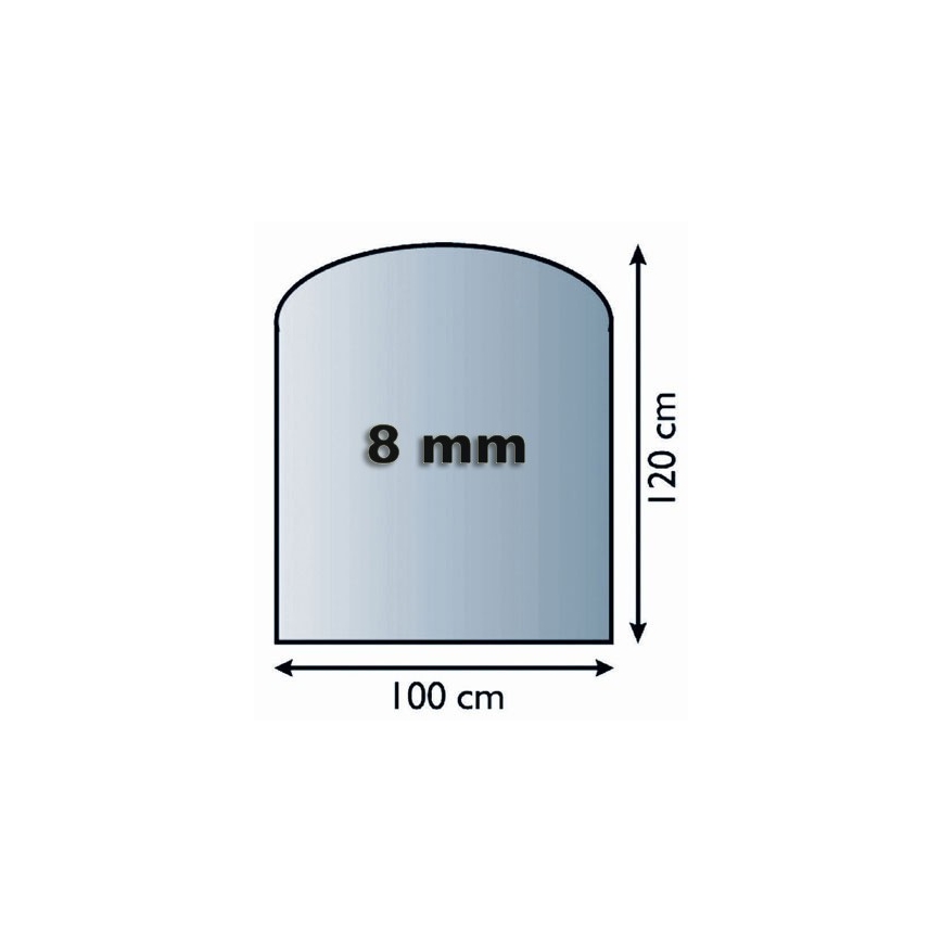 Lasi takan alle 1200x1000x8 mm puolikaari
