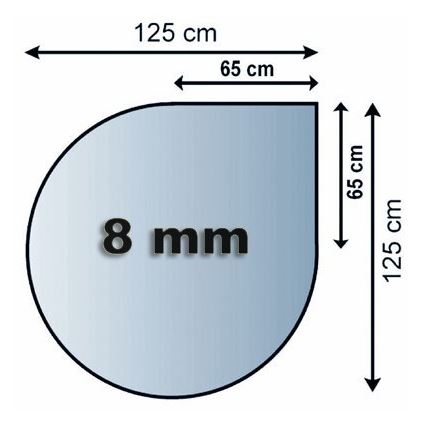 Lasi takan alle 1250x1250x8 mm repeämä