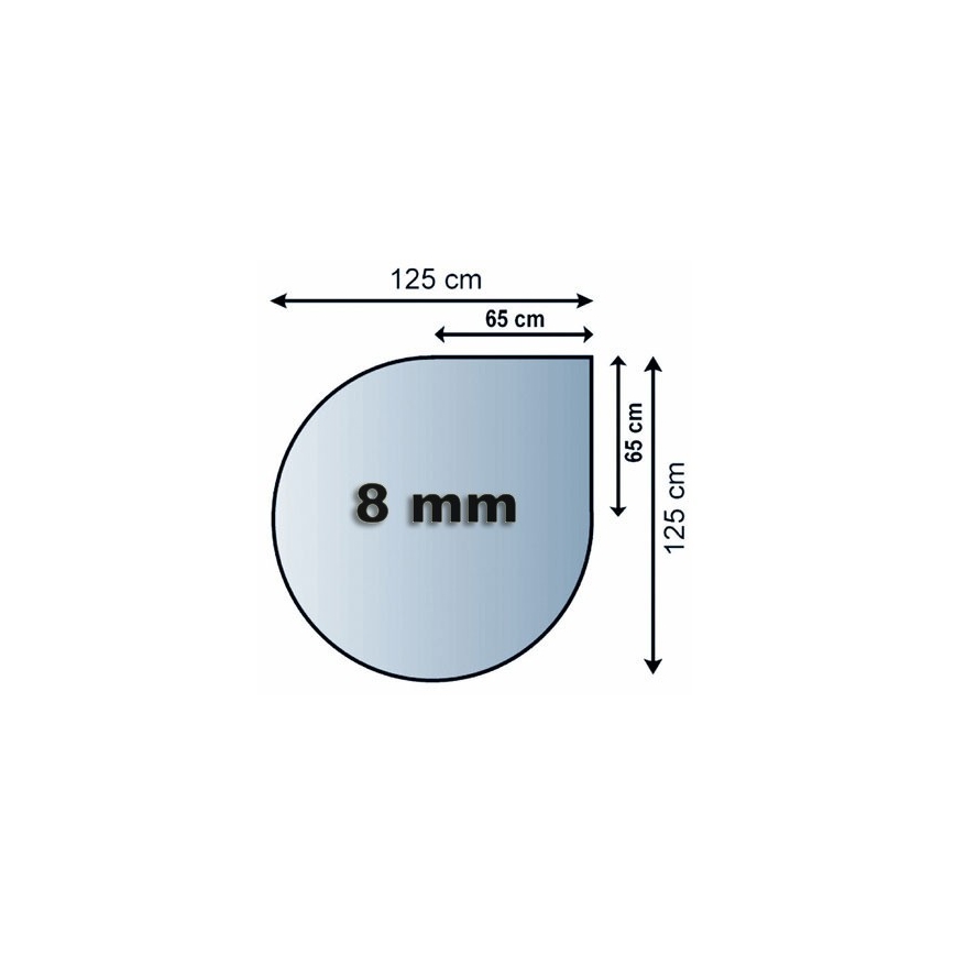 Lasi takan alle 1250x1250x8 mm repeämä