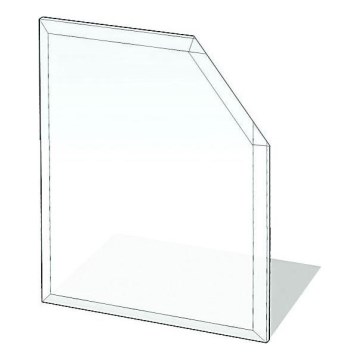 Lasi takan alle 1250x1250x8 mm viistetty neliö