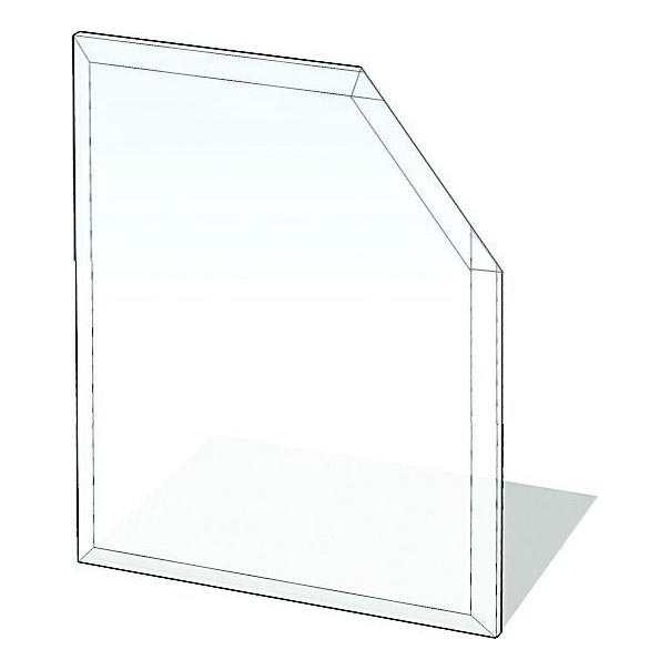 Lasi takan alle 1250x1250x8 mm viistetty neliö