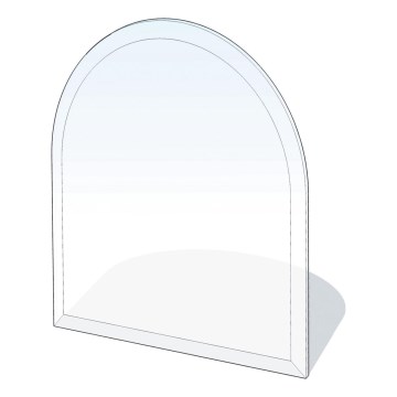 Lasi takan alle 1300x1200x8 mm puolikaari