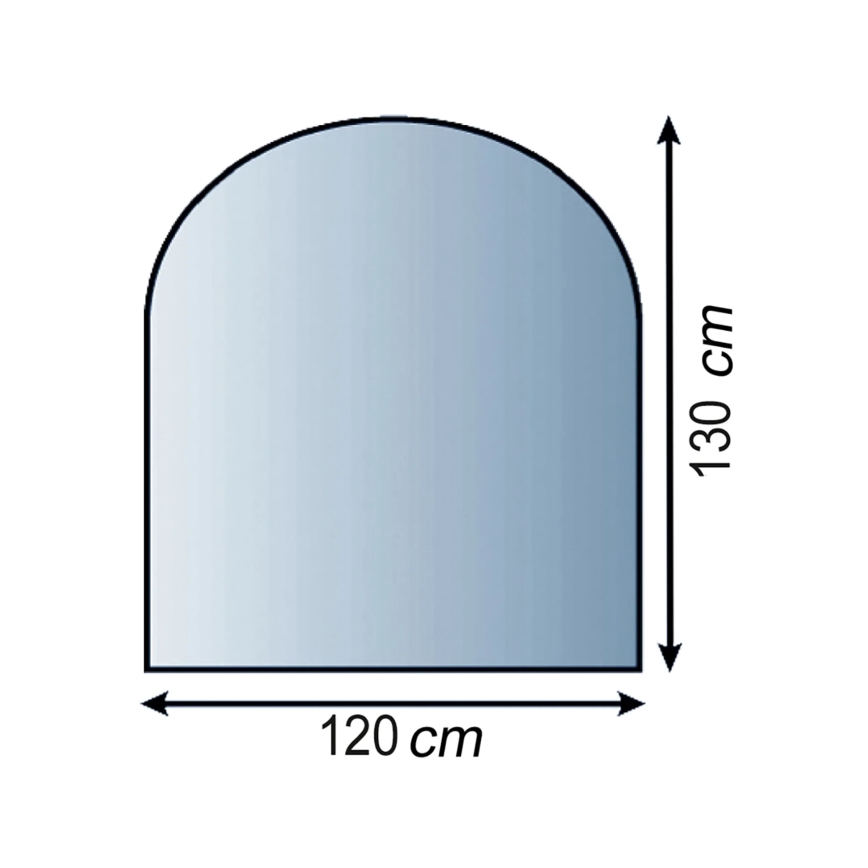 Lasi takan alle 1300x1200x8 mm puolikaari