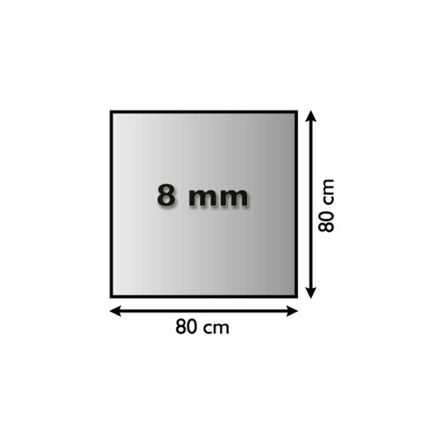 Lasi takan alle 800x800x8 mm neliö