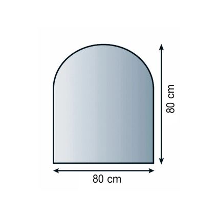 Lasi takan alle 800x800x8 mm puolikaari