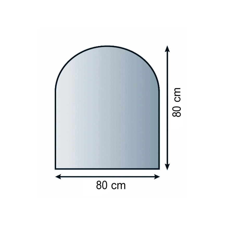 Lasi takan alle 800x800x8 mm puolikaari