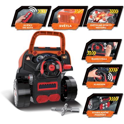 Lasten autokorjaamo 3xAAA + 1xCR2025 oranssi/harmaa