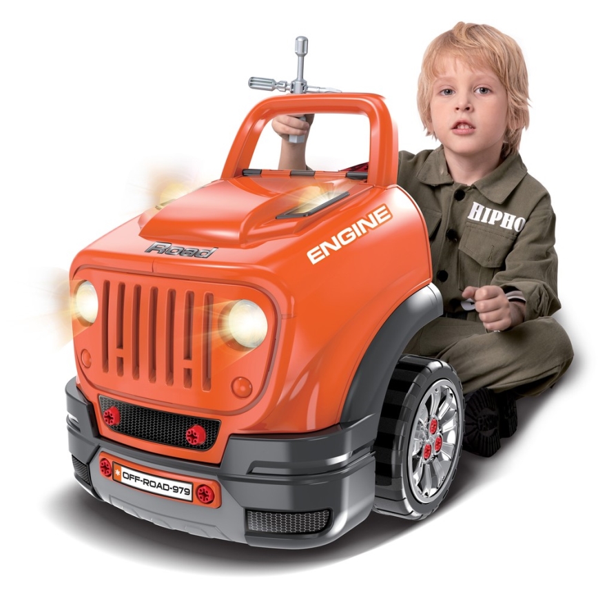 Lasten autokorjaamo 3xAAA + 1xCR2025 oranssi/harmaa