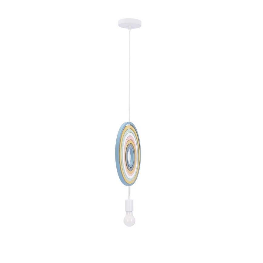 Lasten HOOPS-riippuvalaisin johdolla, 1xE27/20W/230V, halkaisija 27 cm, värikäs