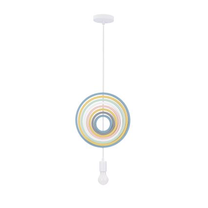Lasten HOOPS-riippuvalaisin johdolla, 1xE27/20W/230V, halkaisija 27 cm, värikäs