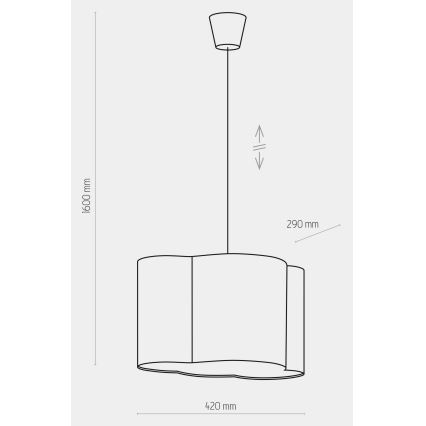 Lasten kattokruunu johdossa CLOUD 1xE27/25W/230V sininen