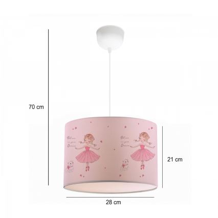 Lasten kattovalaisin CANDY 1xE27/40W/230V vaaleanpunainen