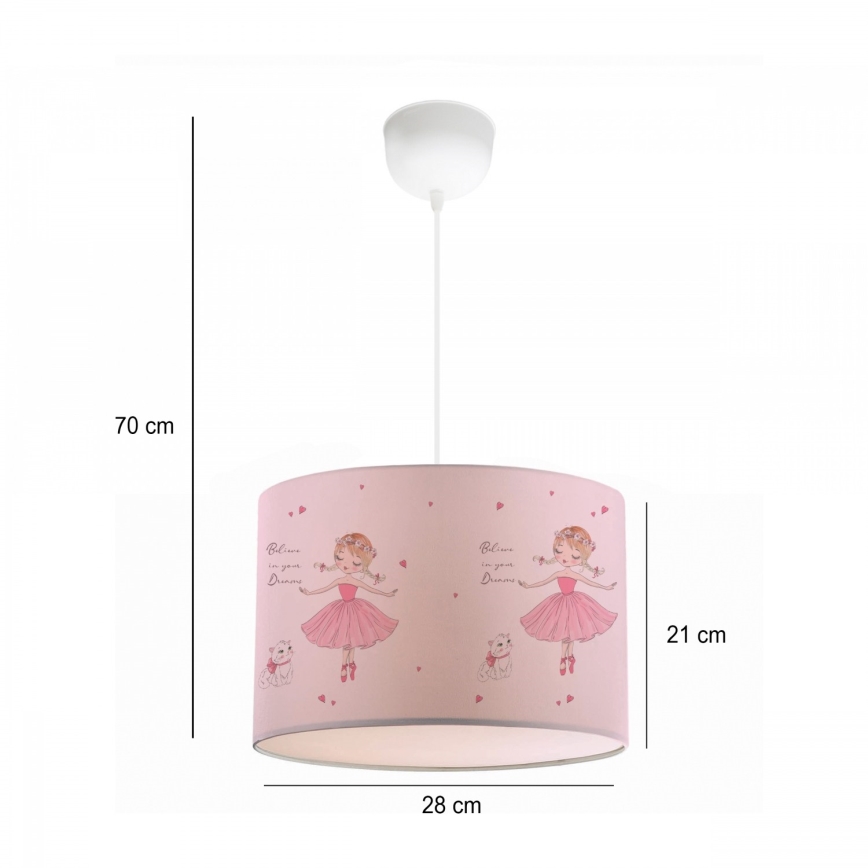 Lasten kattovalaisin CANDY 1xE27/40W/230V vaaleanpunainen