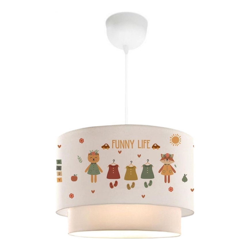 Lasten kattovalaisin CANDY 1xE27/40W/230V valkoinen/monivärinen