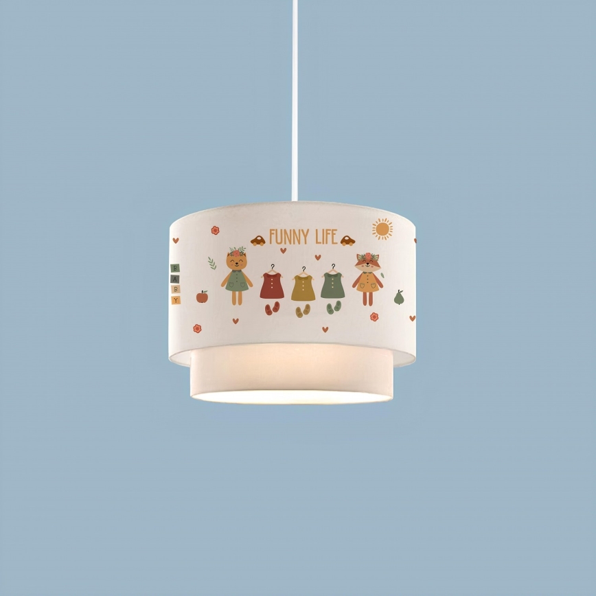 Lasten kattovalaisin CANDY 1xE27/40W/230V valkoinen/monivärinen