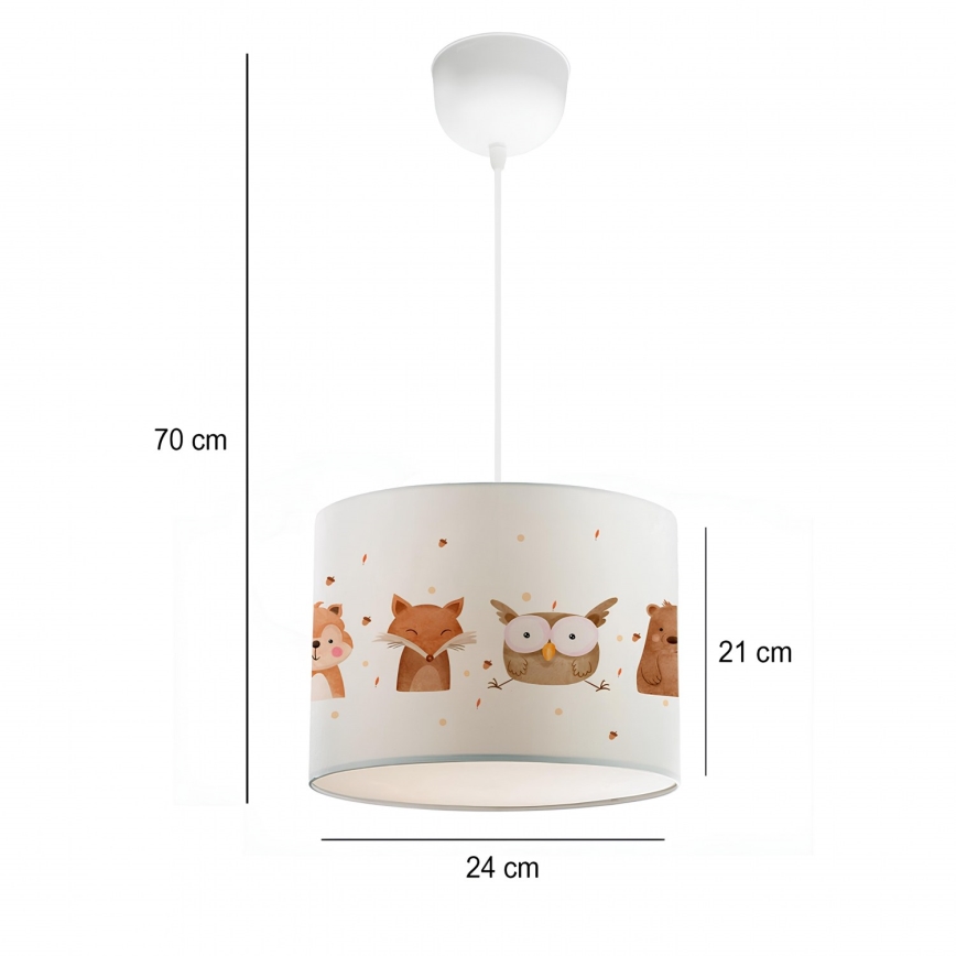 Lasten kattovalaisin CANDY 1xE27/40W/230V valkoinen/ruskea