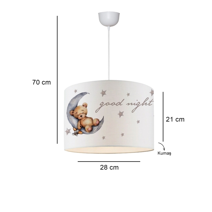 Lasten kattovalaisin CANDY 1xE27/40W/230V valkoinen/ruskea