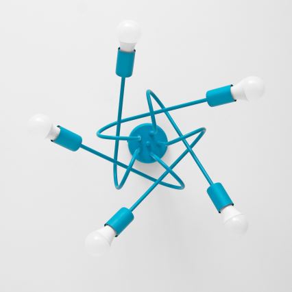 Lasten kattovalaisin OXFORD 5xE27/15W/230V sininen