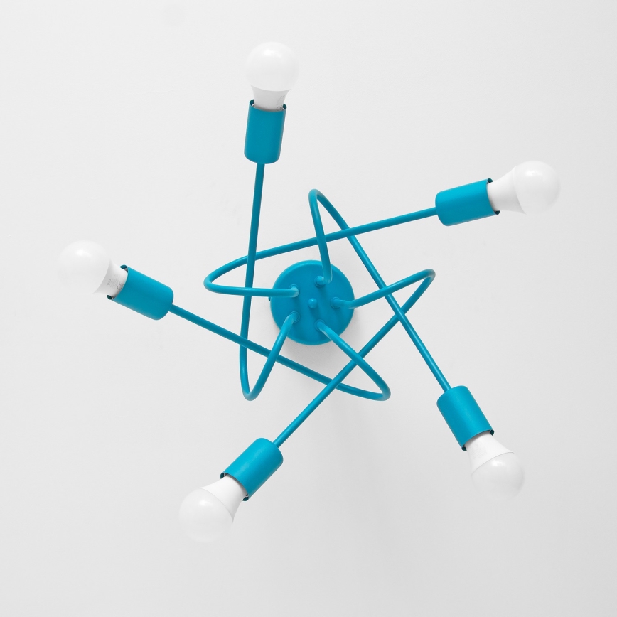 Lasten kattovalaisin OXFORD 5xE27/15W/230V sininen