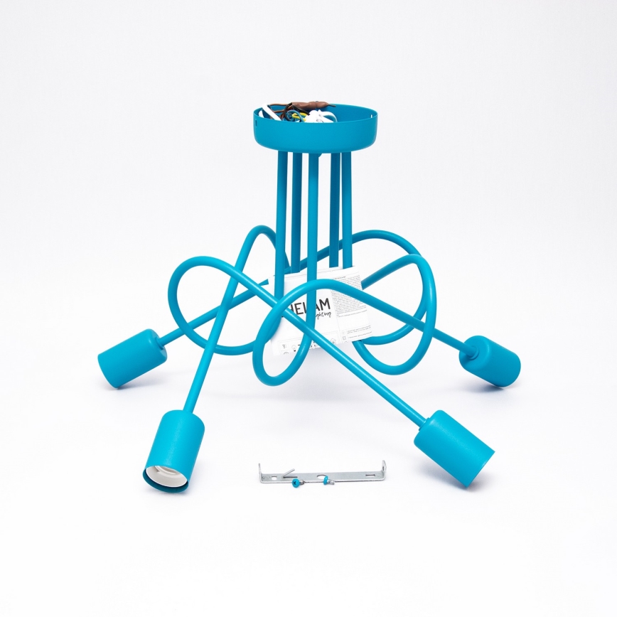 Lasten kattovalaisin OXFORD 5xE27/15W/230V sininen