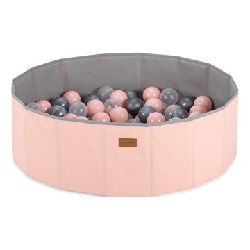 Lasten kuiva-allas palloilla halkaisija 80 cm vaaleanpunainen/harmaa