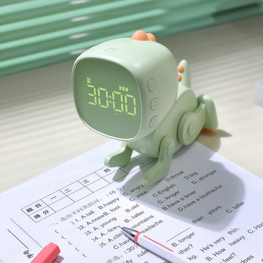 LED RGBW Himmennettävä lasten yö pieni lamppu herätyskellon kanssa ROBOT LED/1W/5V 1200 mAh