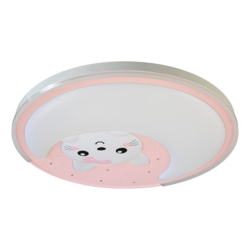 Lasten LED-kattovalaisin MOONCAT LED/34W/230V vaaleanpunainen