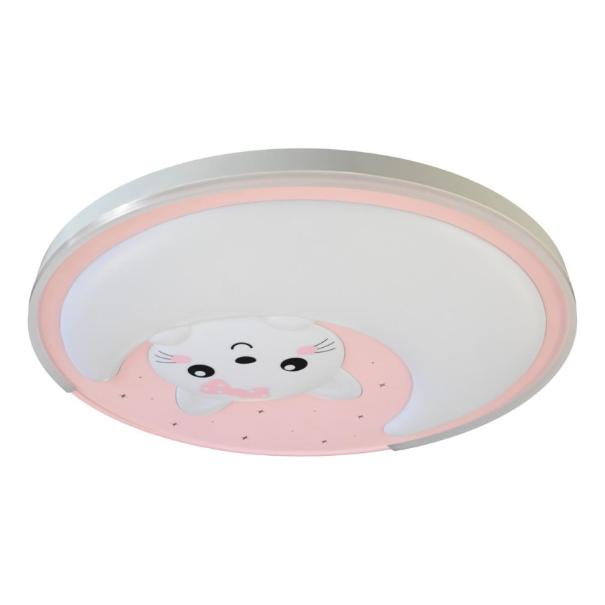 Lasten LED-kattovalaisin MOONCAT LED/34W/230V vaaleanpunainen