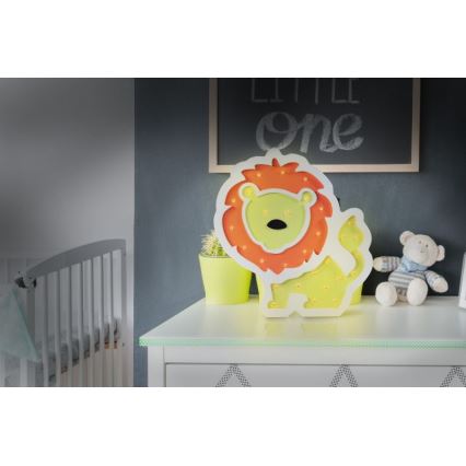 Lasten LED-lamppu LED/2xAA leijona
