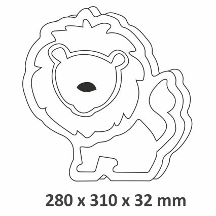 Lasten LED-lamppu LED/2xAA leijona