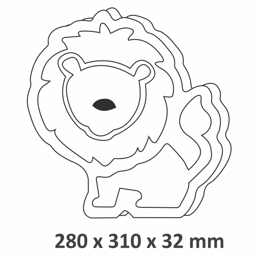 Lasten LED-lamppu LED/2xAA leijona
