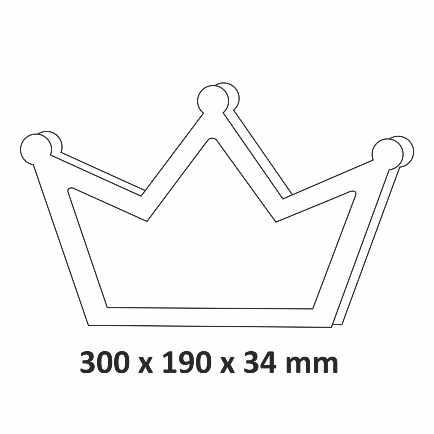 Lasten LED-lamppu LED/2xAA vaaleanpunainen kruunu