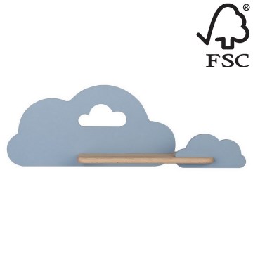 Lasten LED-seinävalaisin hyllyllä CLOUD LED/5W/230V sininen - FSC-sertifioitu