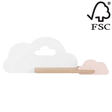 Lasten LED-seinävalaisin hyllyllä CLOUD LED/5W/230V valkoinen/vaaleanpunainen - FSC-sertifioitu