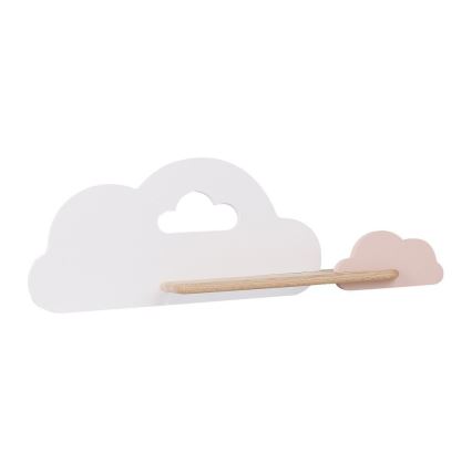 Lasten LED-seinävalaisin hyllyllä CLOUD LED/5W/230V valkoinen/vaaleanpunainen - FSC-sertifioitu