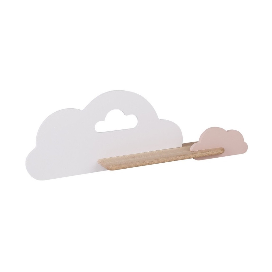 Lasten LED-seinävalaisin hyllyllä CLOUD LED/5W/230V valkoinen/vaaleanpunainen - FSC-sertifioitu