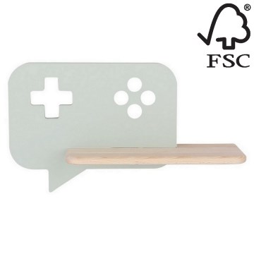 Lasten LED-seinävalaisin hyllyllä CONSOLE LED/5W/230V vihreä - FSC-sertifioitu